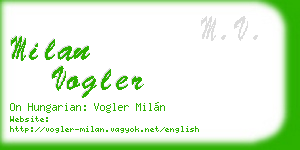 milan vogler business card